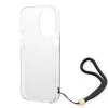 Guess GUOHCP14LH4STK iPhone 14 Pro 6.1" fekete / fekete kemény tok 4G Print Strap thumbnail