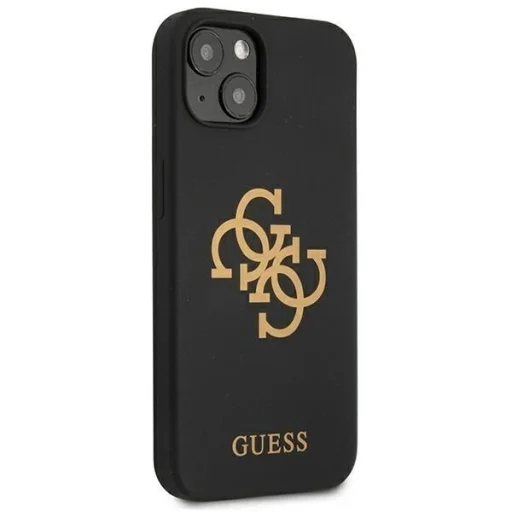 Guess GUHCP13SLS4GGBK iPhone 13 mini 5.4" fekete/fekete kemény tok Szilikon 4G Logó tok - 4