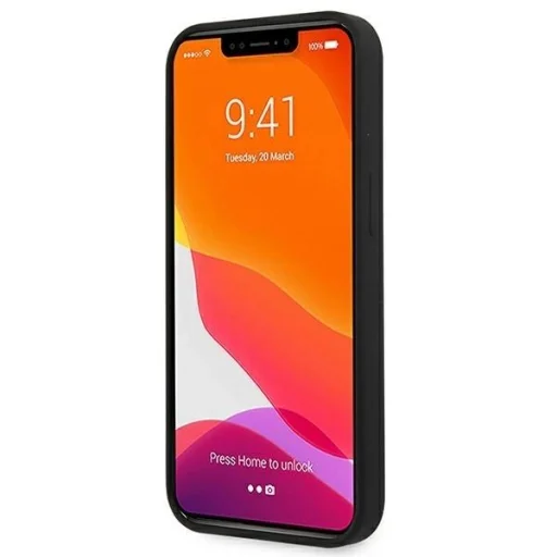 Guess GUHCP13SLS4GGBK iPhone 13 mini 5.4" fekete/fekete kemény tok Szilikon 4G Logó tok - 5