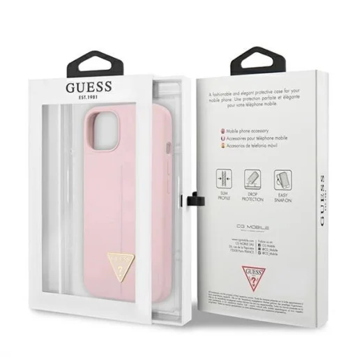 Guess GUHCP13SSLTGU iPhone 13 mini 5.4" lila/lila kemény tok Silicone Triangle tok - 8