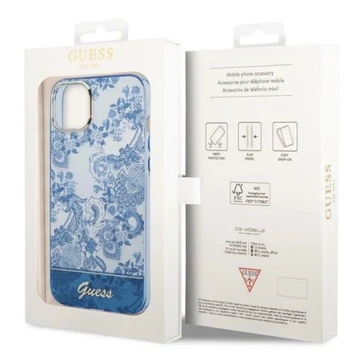 Guess GUHCP14MHGPLHB iPhone 14 Plus 6.7" Blauw hardcase Porcelain Collection tok - 8
