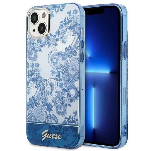 Guess GUHCP14MHGPLHB iPhone 14 Plus 6.7" Blauw hardcase Porcelain Collection tok - 1