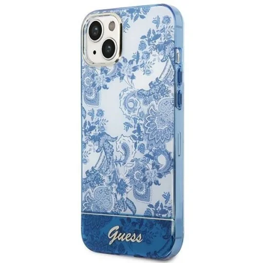 Guess GUHCP14MHGPLHB iPhone 14 Plus 6.7" Blauw hardcase Porcelain Collection tok - 2