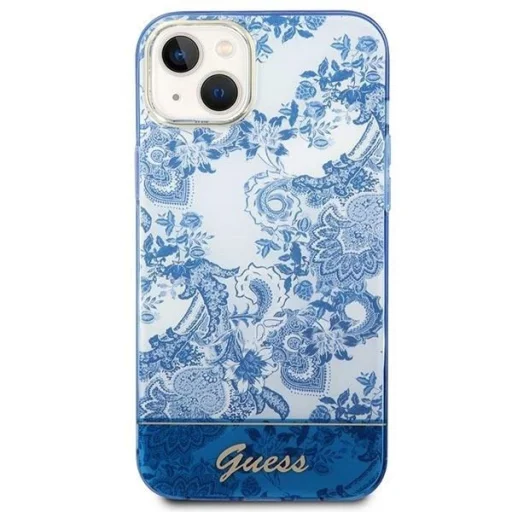 Guess GUHCP14MHGPLHB iPhone 14 Plus 6.7" Blauw hardcase Porcelain Collection tok - 3