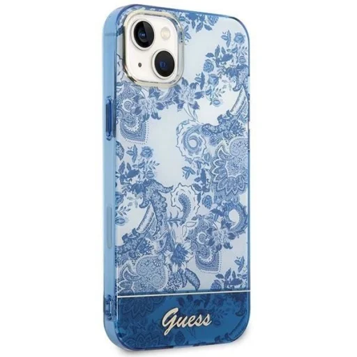 Guess GUHCP14MHGPLHB iPhone 14 Plus 6.7" Blauw hardcase Porcelain Collection tok - 4