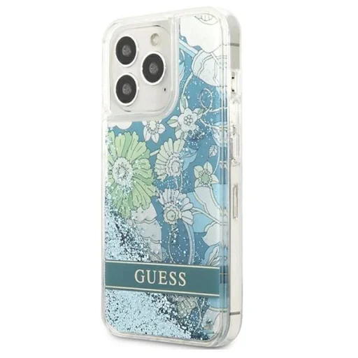 Guess GUHCP13XLFLSN iPhone 13 Pro Max 6.7" zöld/zöld kemény tok Flower Liquid Glitter - 2