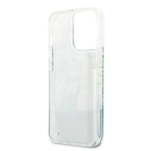 Guess GUHCP13XLFLSN iPhone 13 Pro Max 6.7" zöld/zöld kemény tok Flower Liquid Glitter - 7