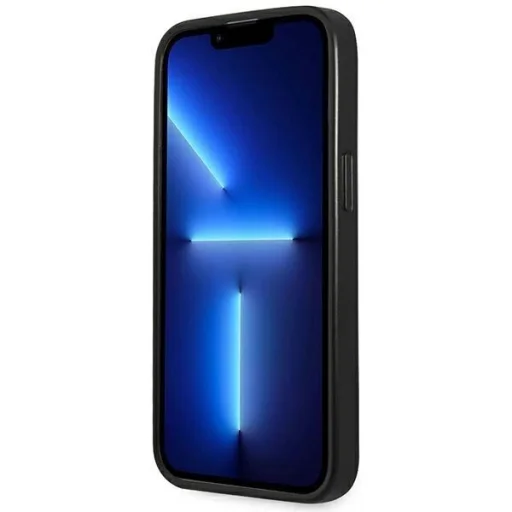 Guess GUHCP14LPSATLK iPhone 14 Pro 6.1" fekete/fekete keménytok SaffianoTriangle Logo tok - 5