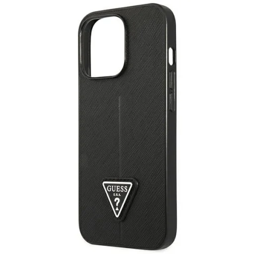 Guess GUHCP14LPSATLK iPhone 14 Pro 6.1" fekete/fekete keménytok SaffianoTriangle Logo tok - 6