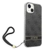 Guess GUOHCP14MH4STK iPhone 14 Plus 6.7" fekete / fekete keménytok 4G Print Strap thumbnail