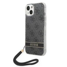 Guess GUOHCP14MH4STK iPhone 14 Plus 6.7" fekete / fekete keménytok 4G Print Strap
