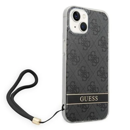 Guess GUOHCP14MH4STK iPhone 14 Plus 6.7" fekete / fekete keménytok 4G Print Strap - 2