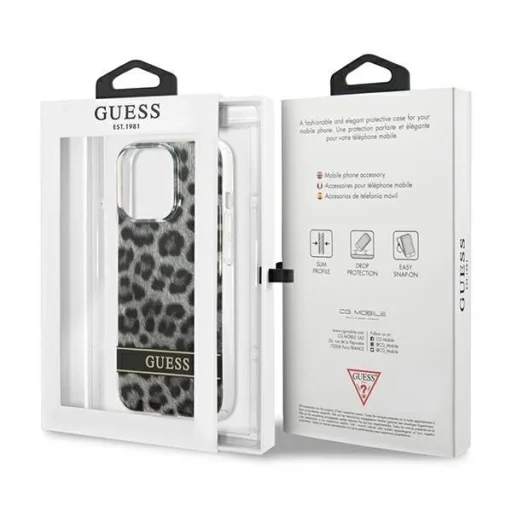 Guess GUHCP13LHSLEOK iPhone 13 Pro szürke/szürke kemény tok Leopárd tok - 8