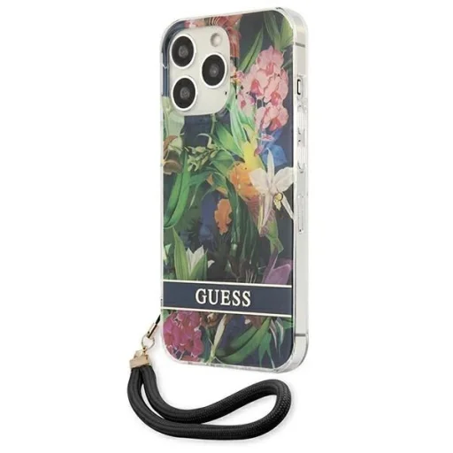 Guess GUHCP13LHFLSB iPhone 13 Pro hardcase Flower Strap tok - 2