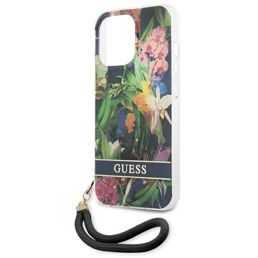 Guess GUHCP13LHFLSB iPhone 13 Pro hardcase Flower Strap tok - 6