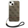 Guess GUOHCP14MH4STW iPhone 14 Plus 6.7" barna / barna kemény tok 4G Print Strap tok thumbnail
