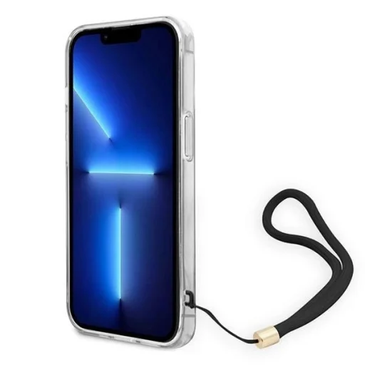 Guess GUOHCP14MH4STW iPhone 14 Plus 6.7" barna / barna kemény tok 4G Print Strap tok - 5