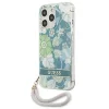 Guess GUHCP13LHFLSN iPhone 13 Pro zöld/zöld keménytok Flower Strap tok - 2
