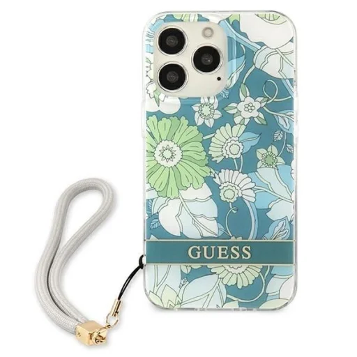 Guess GUHCP13XHFLSN iPhone 13 Pro Max 6.7" zöld/zöld kemény tok Flower Strap - 3