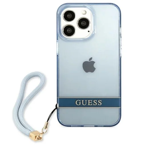 Guess GUHCP13LHTSGSB iPhone 13 Pro kék / kék kemény tok Translucent Stap tok - 3