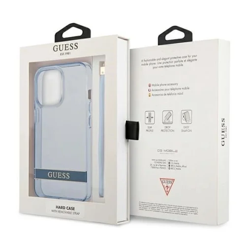 Guess GUHCP13LHTSGSB iPhone 13 Pro kék / kék kemény tok Translucent Stap tok - 8