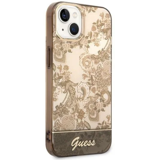 Guess GUHCP14MHGPLHC iPhone 14 Plus 6.7" okkersárga Porcelain Collection tok - 4