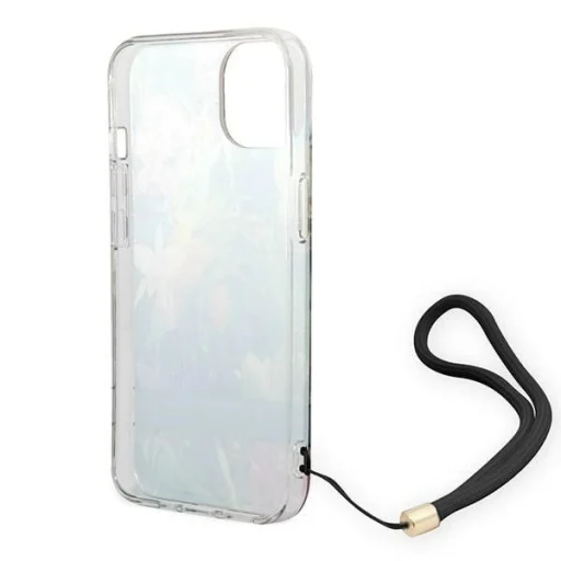 Guess GUOHCP14MHFLSB iPhone 14 Plus 6,7" kék / kék keménytok virágos pánttal - 6