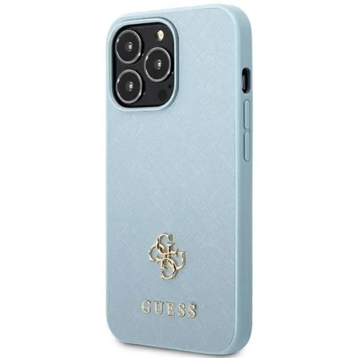 Guess Saffiano 4G Small Metal Logo tok iPhone 13 Pro Max-hoz - kék - 2