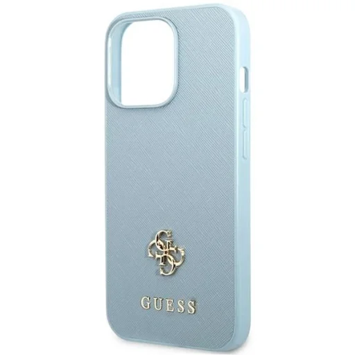 Guess Saffiano 4G Small Metal Logo tok iPhone 13 Pro Max-hoz - kék - 6