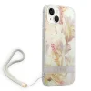 Guess GUOHCP14MHFLSU iPhone 14 Plus 6.7 lila / lila kemény tok Flower Strap tok thumbnail