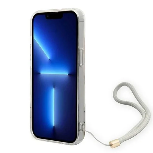 Guess GUOHCP14MHFLSU iPhone 14 Plus 6.7 lila / lila kemény tok Flower Strap tok - 4