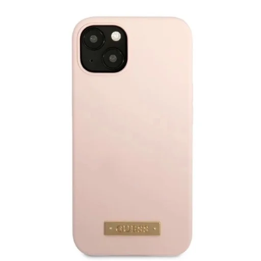 Guess GUHMP13SSBPLP iPhone 13 mini 5.4" pink/pink kemény tok Silicone Logo Plate MagSafe tok - 3