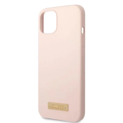 Guess GUHMP13SSBPLP iPhone 13 mini 5.4" pink/pink kemény tok Silicone Logo Plate MagSafe tok - 6
