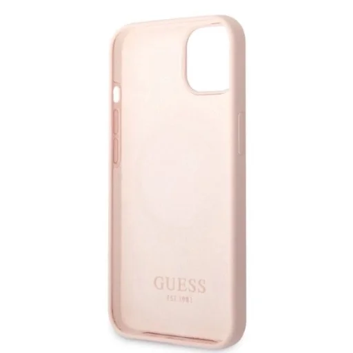 Guess GUHMP13SSBPLP iPhone 13 mini 5.4" pink/pink kemény tok Silicone Logo Plate MagSafe tok - 7