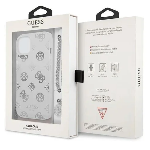 Guess GUHCP13SKPESI iPhone 13 mini 5.4" ezüst/ezüst telefontok Peony Chain Collection tok - 8