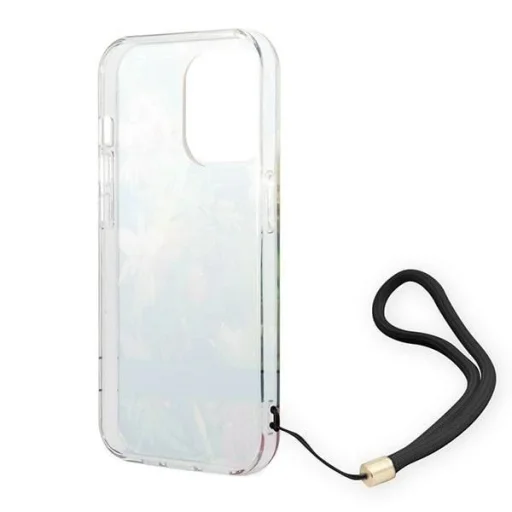 Guess GUOHCP14LHFLSB iPhone 14 Pro 6.1" kék / kék keménytok Flower Strap tok - 6