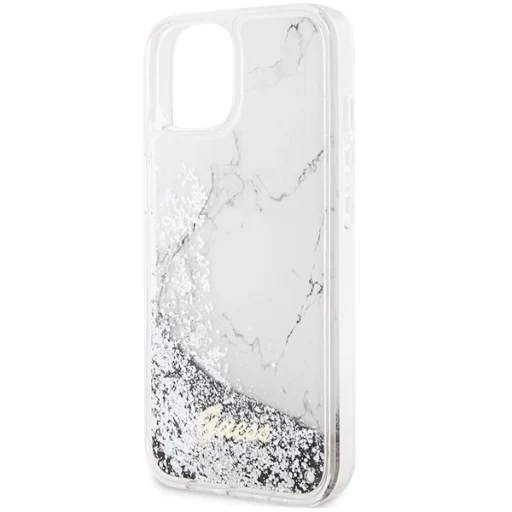 Guess Liquid Glitter Marble tok iPhone 14-hez - fehér - 6