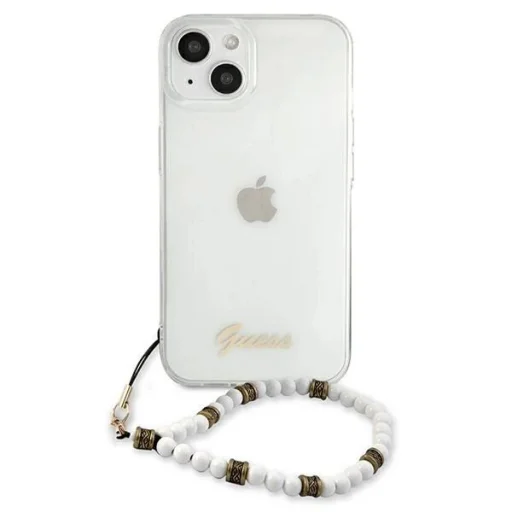 Guess GUHCP13SKPSWH iPhone 13 mini 5.4" Átlátszó, kemény tok Fehér Gyöngy - 3