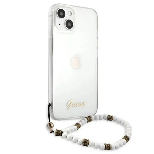 Guess GUHCP13SKPSWH iPhone 13 mini 5.4" Átlátszó, kemény tok Fehér Gyöngy - 4