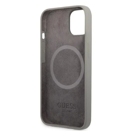 Guess GUHMP13MSPLG iPhone 13 6.1" szürke/szürke kemény tok Szilikon Logólemezzel MagSafe - 7