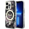 Guess GUHMP14LHCFWSK iPhone 14 Pro 6.1" fekete/fekete kemény tok Flower MagSafe