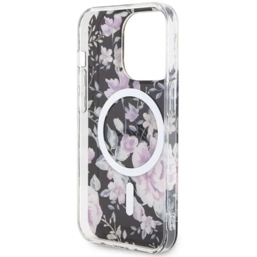 Guess GUHMP14LHCFWSK iPhone 14 Pro 6.1" fekete/fekete kemény tok Flower MagSafe - 7