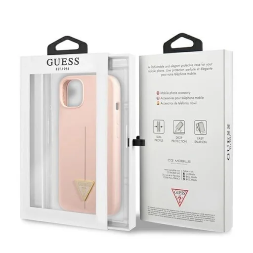 Guess GUHCP13SSLTGP iPhone 13 mini 5.4" pink/pink hardcase Silicone Triangle tok - 8