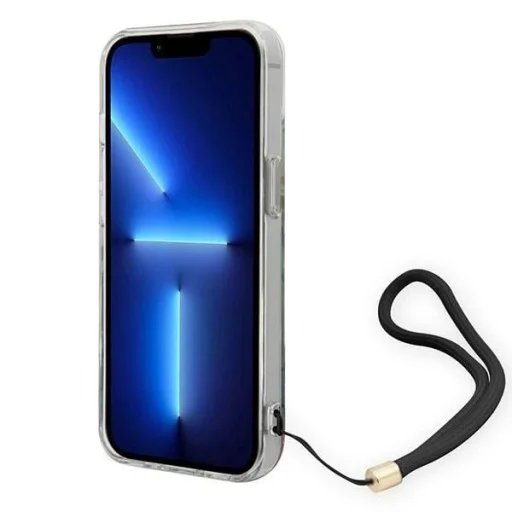 Guess GUOHCP14SHFLSB iPhone 14 6.1 "kék/kék kemény tok Flower Strap tok - 4