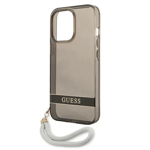 Guess GUHCP13LHTSGSK iPhone 13 Pro / 13 6.1" fekete/fekete tok Translucent Stap - 6
