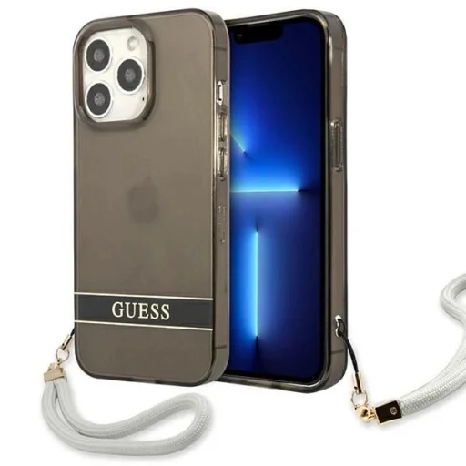 Guess GUHCP13LHTSGSK iPhone 13 Pro / 13 6.1" fekete/fekete tok Translucent Stap - 1