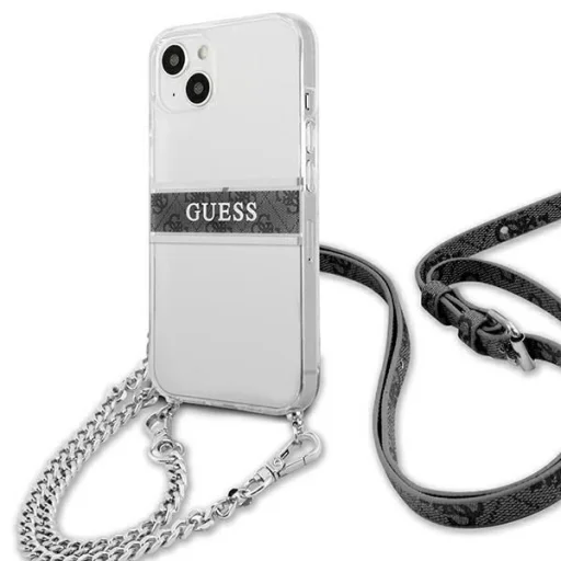 Guess GUHCP13SKC4GBSI iPhone 13 mini 5.4" Átlátszó tok 4G Szürke Pánt Ezüst Lánc - 2