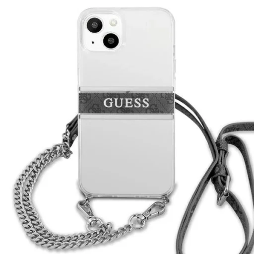 Guess GUHCP13SKC4GBSI iPhone 13 mini 5.4" Átlátszó tok 4G Szürke Pánt Ezüst Lánc - 3