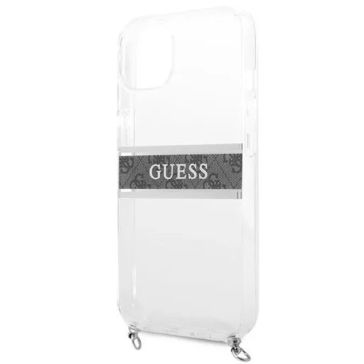 Guess GUHCP13SKC4GBSI iPhone 13 mini 5.4" Átlátszó tok 4G Szürke Pánt Ezüst Lánc - 6