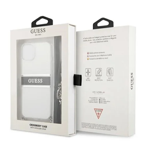 Guess GUHCP13SKC4GBSI iPhone 13 mini 5.4" Átlátszó tok 4G Szürke Pánt Ezüst Lánc - 8